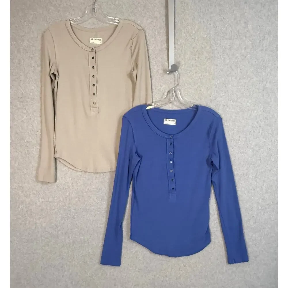 Free People We The Free Jamie Henley Shirt Size S Staple Layer Basic Lot of 2